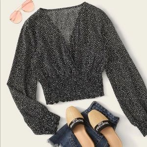 Speckeled Long Sleeve Blouse